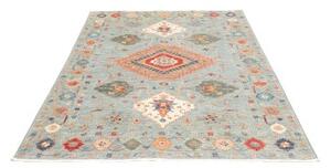Tappeto Kazak Fine Stilizzato Celeste Beige 145x200 Cm