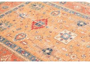 Tappeto Kazak Fine Stilizzato Arancione Blu 167x243 Cm