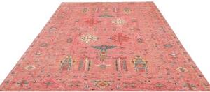 Tappeto Kazak Fine Stilizzato Rosa Blu 205x293 Cm