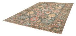 Tappeto Kazak Fine Stilizzato Verde Petrolio Rosso Mattone 245x314 Cm