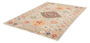 Tappeto Kazak Fine Stilizzato Grigio Chiaro Multicolore 150x203 Cm