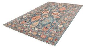 Tappeto Kazak Fine Stilizzato Blu Rosso Mattone 203x300 Cm