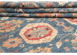 Tappeto Kazak Fine Stilizzato Blu Rosso Mattone 203x300 Cm