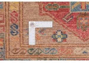 Tappeto Kazak Fine Geometrico Rosa Antico Rosso Mattone 85x142 Cm