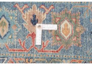 Tappeto Kazak Fine Stilizzato Blu Rosso Mattone 203x300 Cm