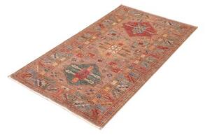 Tappeto Kazak Fine Geometrico Beige Rosso Mattone 82x140 Cm