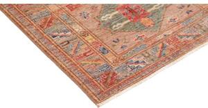 Tappeto Kazak Fine Geometrico Rosa Antico Rosso Mattone 85x142 Cm