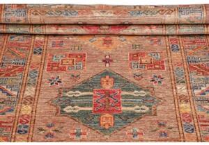 Tappeto Kazak Fine Geometrico Beige Rosso Mattone 82x140 Cm
