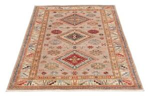 Tappeto Kazak Fine Geometrico Beige Blu 101x148 Cm