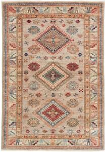 Tappeto Kazak Fine Geometrico Beige Blu 101x148 Cm