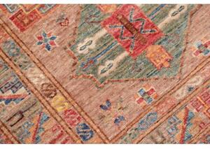 Tappeto Kazak Fine Geometrico Rosa Antico Rosso Mattone 85x142 Cm