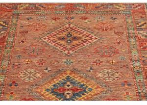 Tappeto Kazak Fine Stilizzato Rosso Mattone Blu 102x148 Cm