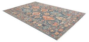 Tappeto Kazak Fine Stilizzato Blu Rosso Mattone 203x300 Cm