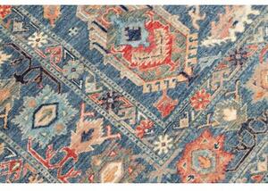 Tappeto Kazak Fine Stilizzato Blu Rosso Mattone 203x300 Cm