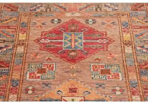 Tappeto Kazak Fine Geometrico Rosa Antico Rosso Mattone 85x142 Cm