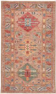 Tappeto Kazak Fine Geometrico Rosa Antico Rosso Mattone 85x142 Cm