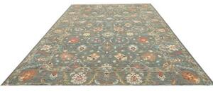 Tappeto Zigler Fine Floreale Verde Petrolio Avorio 276x369 Cm