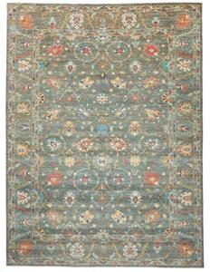 Tappeto Zigler Fine Floreale Verde Petrolio Avorio 276x369 Cm