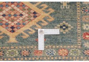 Tappeto Kazak Fine Geometrico Blu Petrolio Beige 103x154 Cm