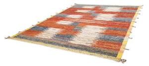 Tappeto Berbero Geometrico Rosso Mattone Blu 256x303 Cm