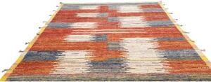 Tappeto Berbero Geometrico Rosso Mattone Blu 256x303 Cm