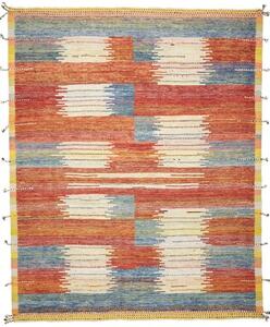 Tappeto Berbero Geometrico Rosso Mattone Blu 252x312 Cm