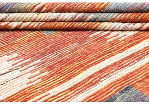 Tappeto Berbero Geometrico Rosso Mattone Blu 256x303 Cm