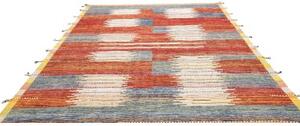 Tappeto Berbero Geometrico Rosso Mattone Blu 252x312 Cm