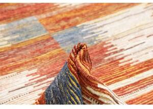 Tappeto Berbero Geometrico Rosso Mattone Blu 256x303 Cm