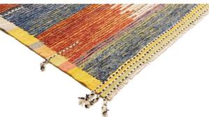 Tappeto Berbero Geometrico Rosso Mattone Blu 256x303 Cm