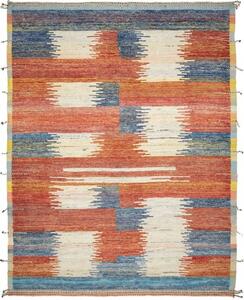 Tappeto Berbero Geometrico Rosso Blu 282x366 Cm