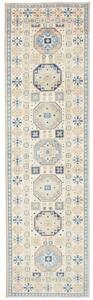 Tappeto Kazak Geometrico Avorio Blu Corsia 83x289 Cm