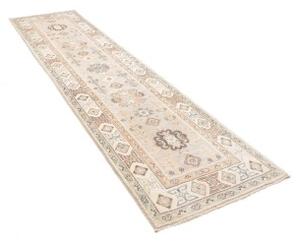 Tappeto Kazak Stilizzato Grigio Chiaro Beige Corsia 77x297 Cm