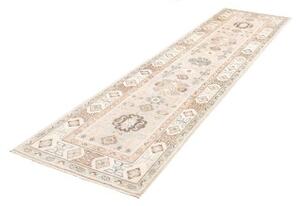 Tappeto Kazak Stilizzato Grigio Chiaro Beige Corsia 77x297 Cm