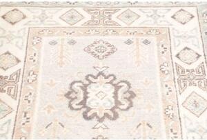 Tappeto Kazak Stilizzato Grigio Chiaro Beige Corsia 77x297 Cm