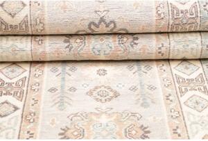 Tappeto Kazak Stilizzato Grigio Chiaro Beige Corsia 77x297 Cm