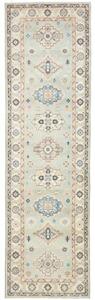 Tappeto Kazak Geometrico Celeste Blu Corsia 84x294 Cm