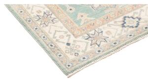 Tappeto Kazak Stilizzato Celeste Avorio Corsia 83x287 Cm