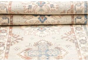 Tappeto Kazak Stilizzato Celeste Marrone Chiaro Corsia 79x387 Cm