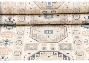 Tappeto Kazak Geometrico Avorio Blu Corsia 83x289 Cm