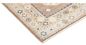 Tappeto Kazak Geometrico Tortora Azzurro Corsia 81x288 Cm