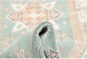 Tappeto Kazak Stilizzato Celeste Avorio Corsia 83x287 Cm