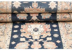 Tappeto Kazak Stilizzato Blu Scuro Beige Corsia 83x286 Cm