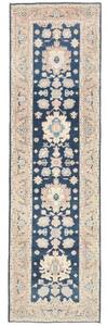 Tappeto Kazak Stilizzato Blu Scuro Beige Corsia 83x286 Cm