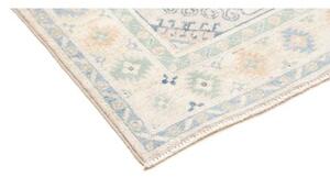 Tappeto Kazak Geometrico Avorio Azzurro Corsia 81x292 Cm