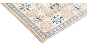 Tappeto Kazak Geometrico Avorio Blu Corsia 83x289 Cm