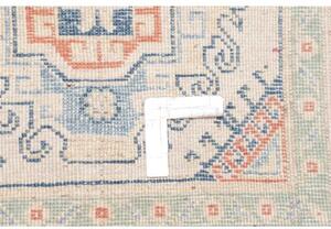 Tappeto Kazak Geometrico Avorio Azzurro Corsia 81x292 Cm