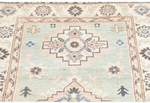 Tappeto Kazak Geometrico Celeste Blu Corsia 84x294 Cm