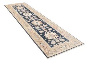 Tappeto Kazak Stilizzato Blu Scuro Beige Corsia 83x286 Cm