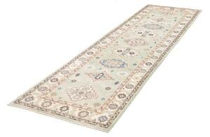 Tappeto Kazak Geometrico Celeste Blu Corsia 84x294 Cm